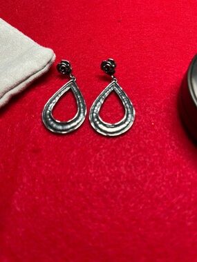 Paz Creations Silver Teardrop Dangle Earrings 925